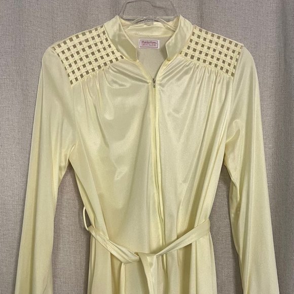 Vintage Maidenform Womens Small Sheer Nightgown Full Zip Small Yellow - Picture 1 of 9